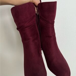 Journee Collection Burgundy Heeled Boots